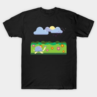 Cute turtle with a hat walking T-Shirt